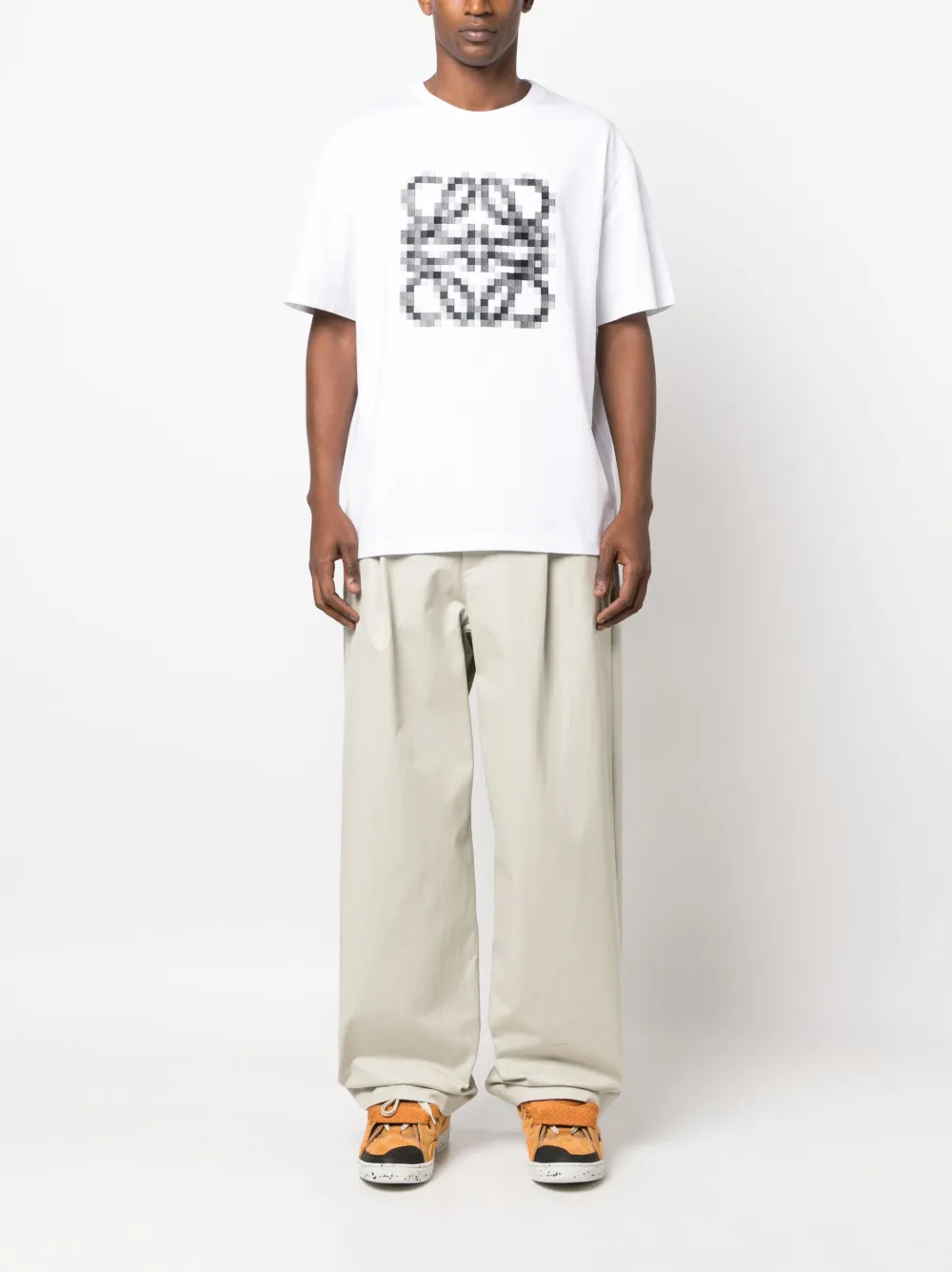 LOEWE Pixelated Anagram cotton T-shirt - Wit