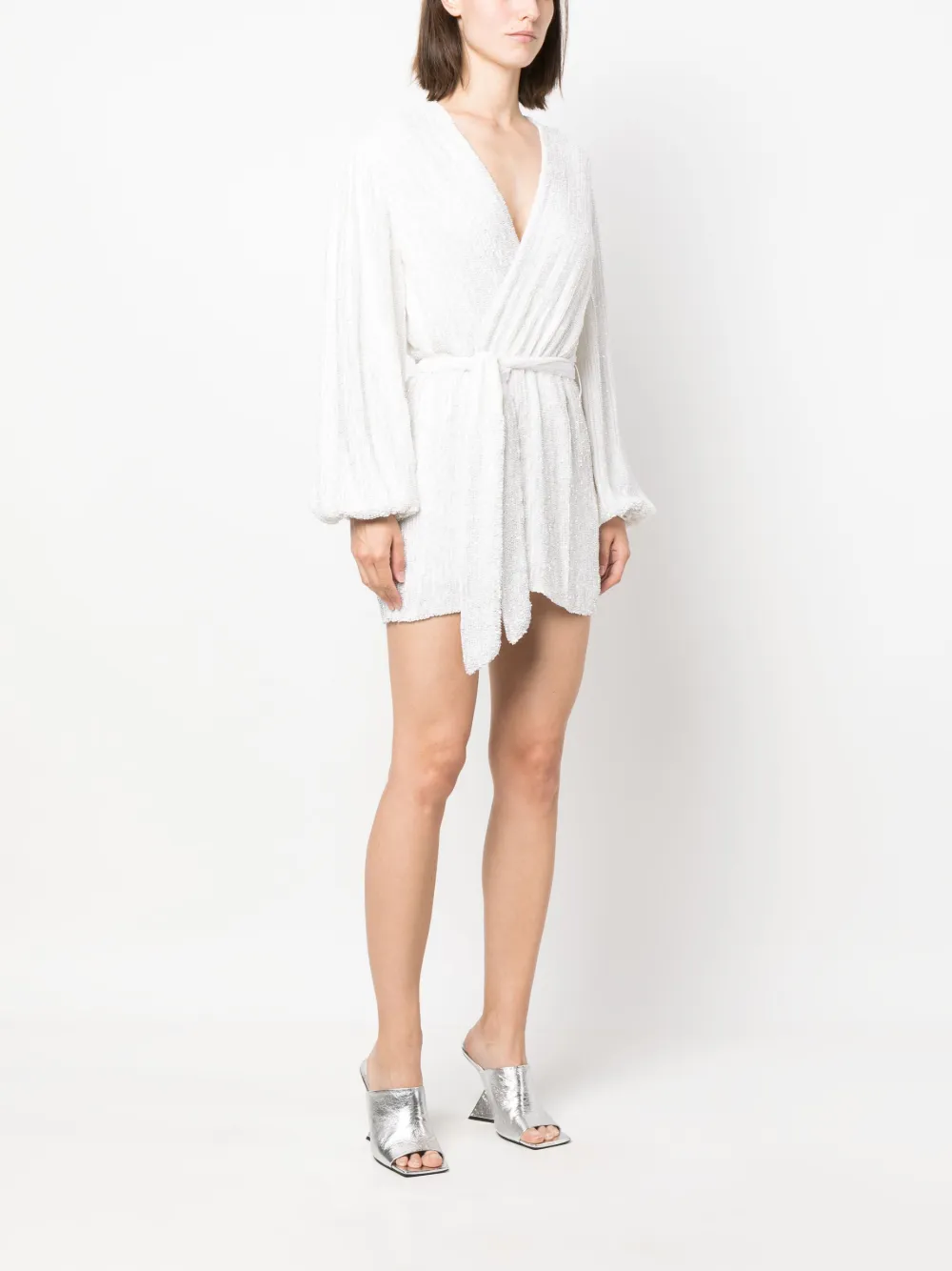 Retrofete Gabrielle Sequin long sleeve Minidress Farfetch