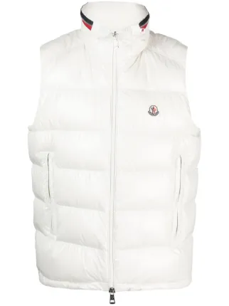 Moncler Ouse logo patch Padded Gilet White FARFETCH HK