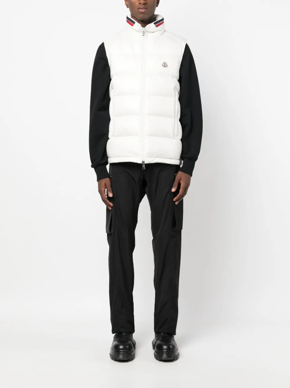 Moncler Bodywarmer met logopatch - Wit