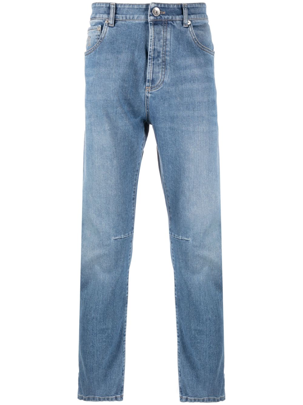 Brunello Cucinelli low-rise tapered-leg jeans - Blue