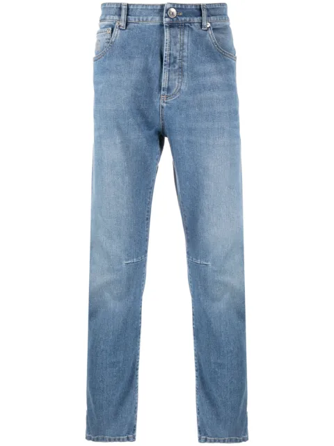 Brunello Cucinelli low-rise tapered-leg jeans 