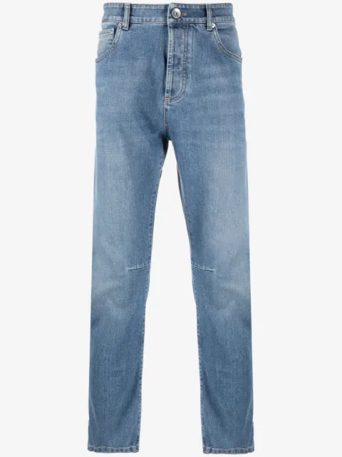 Brunello Cucinelli low-rise tapered-leg jeans 