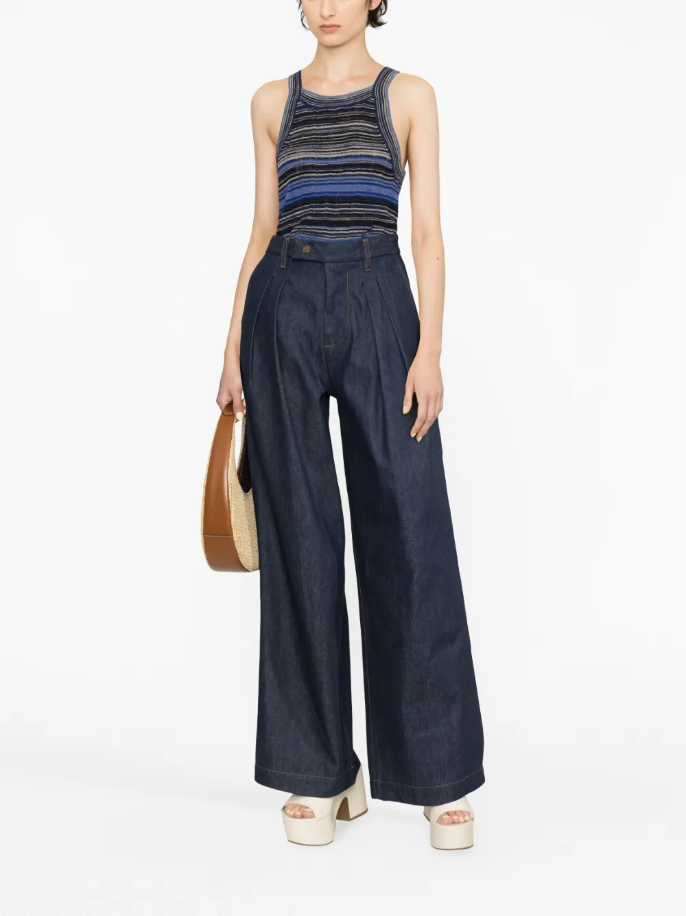 AMIRI pleated wide-leg jeans - Blauw