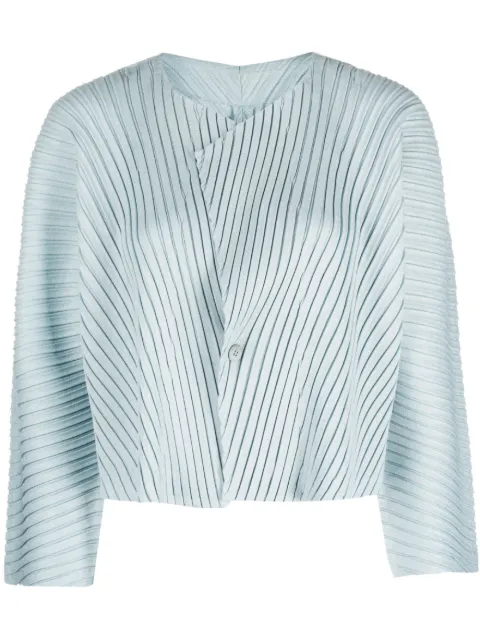 Issey Miyake - pleated three-quarter cropped jacket