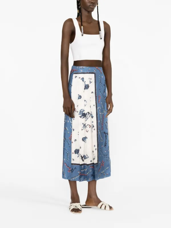 FENDI Fendi Astrology print Midi Skirt White FARFETCH AE