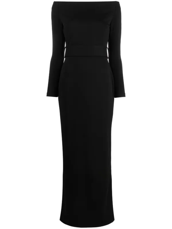 Solace London Long-sleeve Maxi Dress - Black