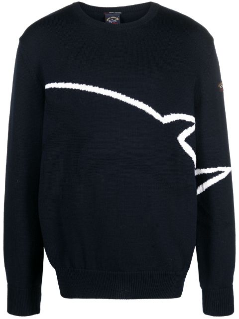 Paul & Shark logo-patch virgin wool jumper