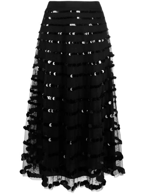 RED Valentino sequin-embellished tulle midi skirt
