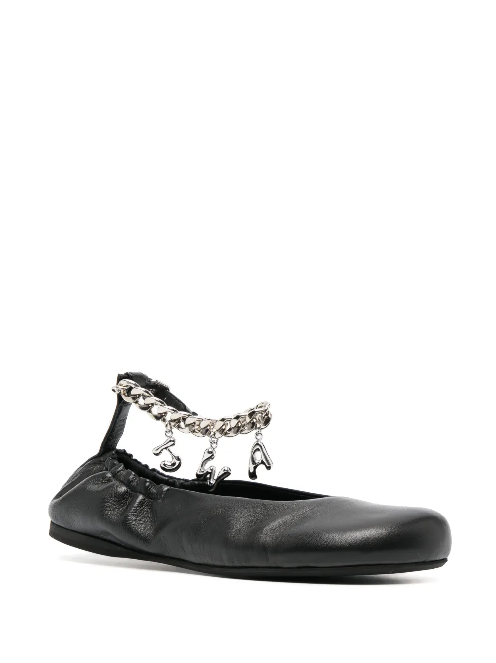 Image 2 of JW Anderson logo-charm leather ballerina shoes