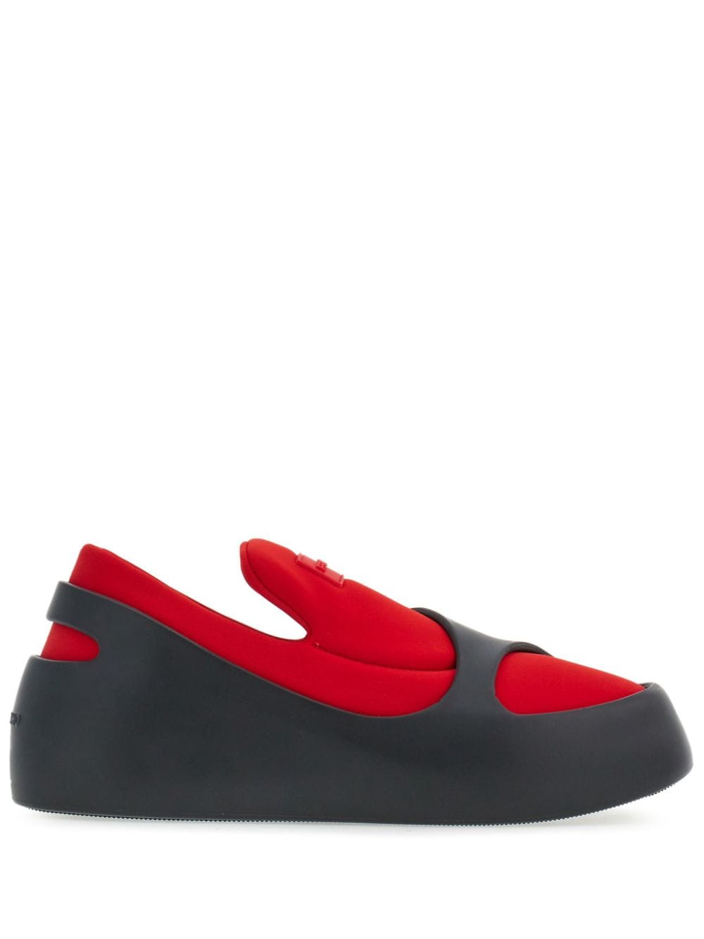 Ferragamo Hybrid Logo-patch Panelled Sneakers In Flame Red