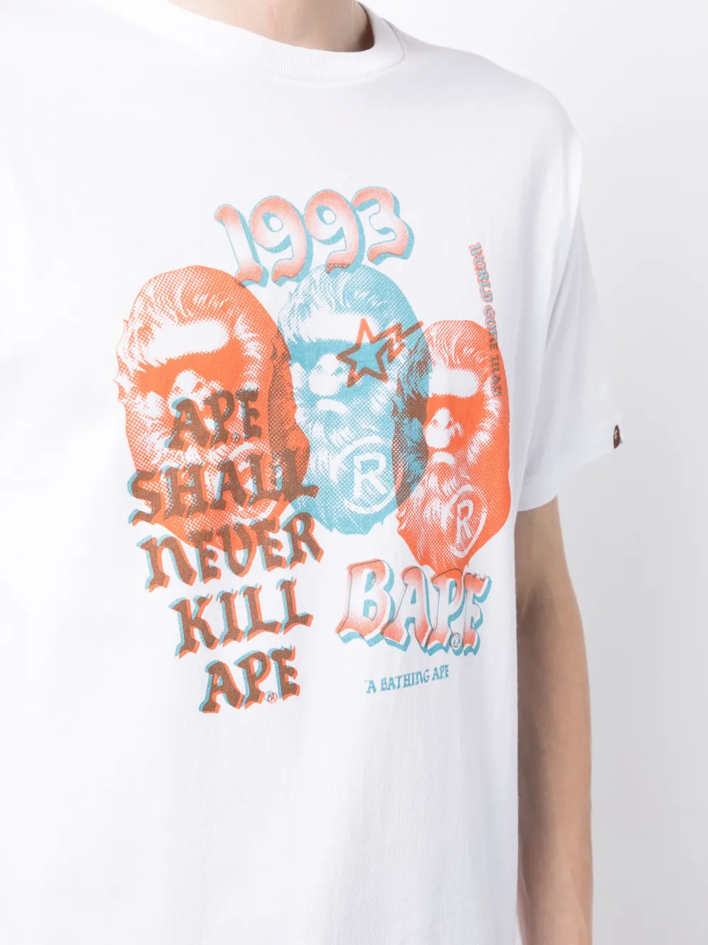 BATHING APE エイプ BAPE Tシャツ THREE APES TEE A BATHING APE® Pigment Three Ape Head T-shirt | White