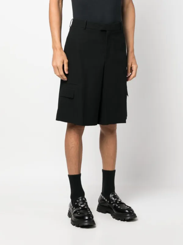 【関税&送料込】Alexander Mcqueen Cargo Shorts Alexander McQueen Tailored Cotton Shorts | Black | FARFETCH