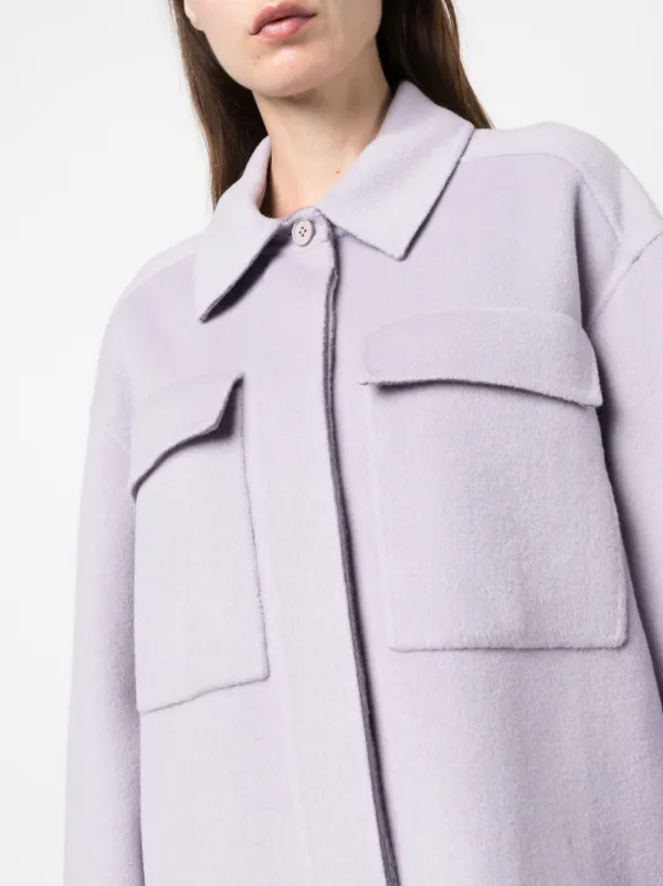 Calvin Klein spread-collar Wool Shirt Jacket Purple FARFETCH PH