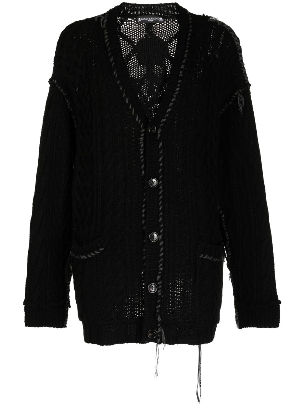 Mastermind World cable-knit Skull Cashmere Cardigan - Farfetch