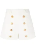 Balmain button-embellished tweed shorts - White