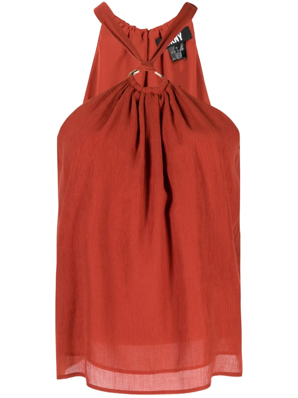 DKNY halterneck georgette blouse - Red