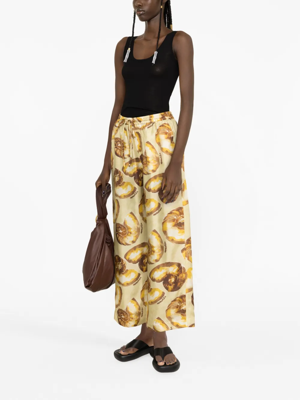 Nanushka Rimas seashell-print trousers - Bruin