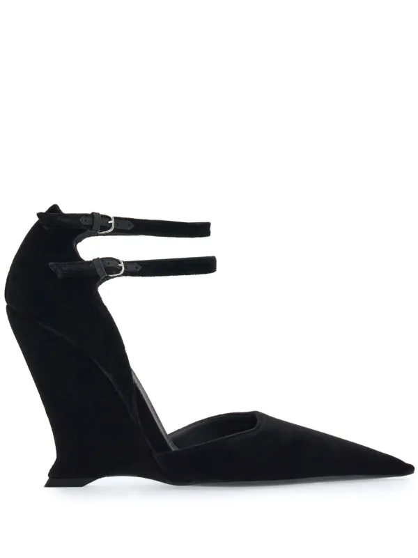 pointed toe wedges with ankle strap