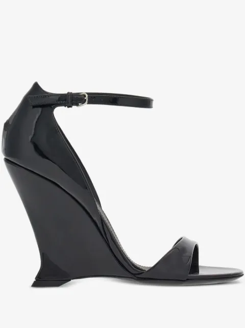 100mm patent leather sandals