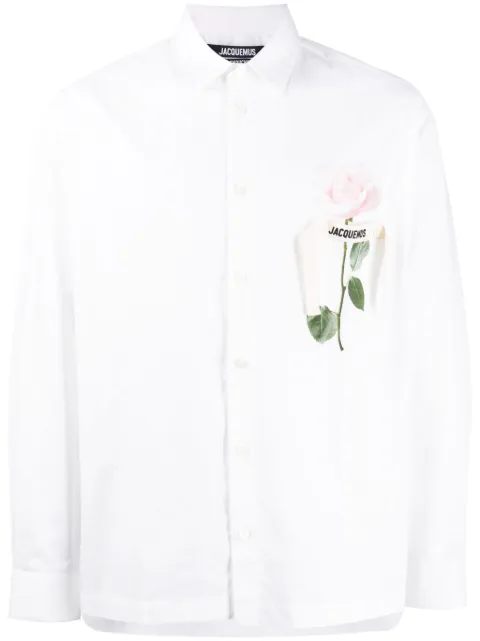 Jacquemus Baou rose-print shirt