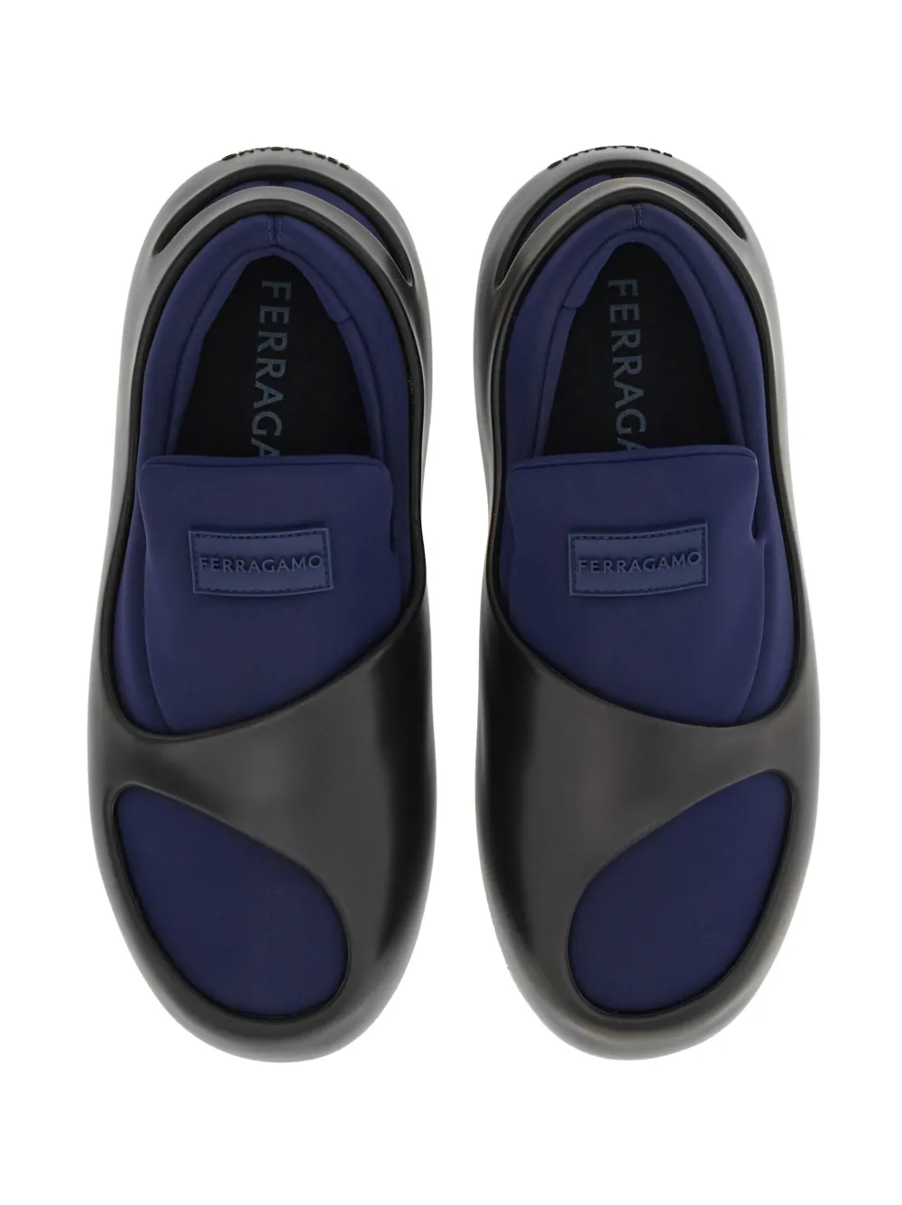 Ferragamo Hybrid logo-patch panelled sneakers Blue