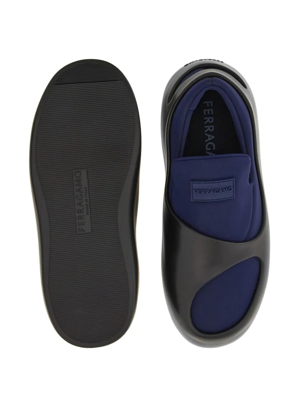 Ferragamo Hybrid logo-patch panelled sneakers Blue