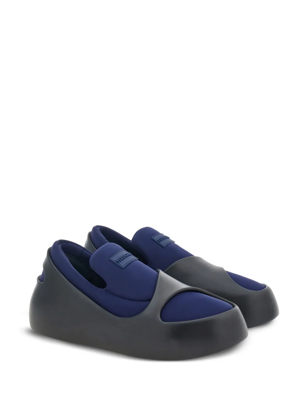 Ferragamo Hybrid logo-patch panelled sneakers Blue