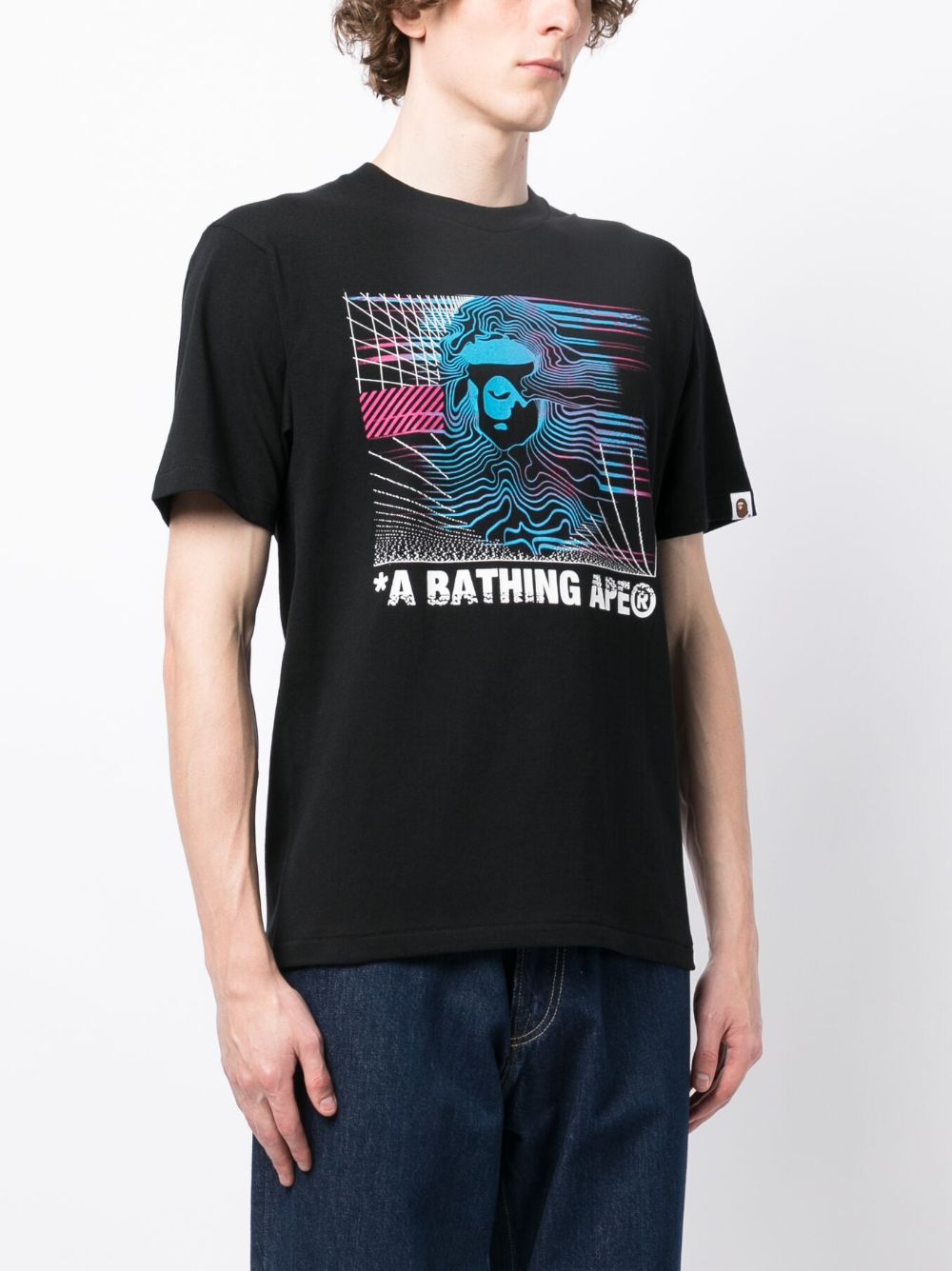 Shop A Bathing Ape Graphic-print Cotton T-shirt In Black