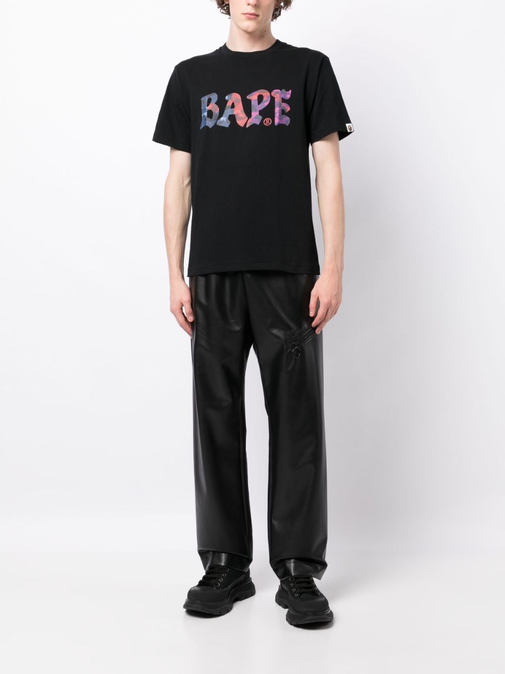 A BATHING APE® T-shirt met logoprint - Zwart