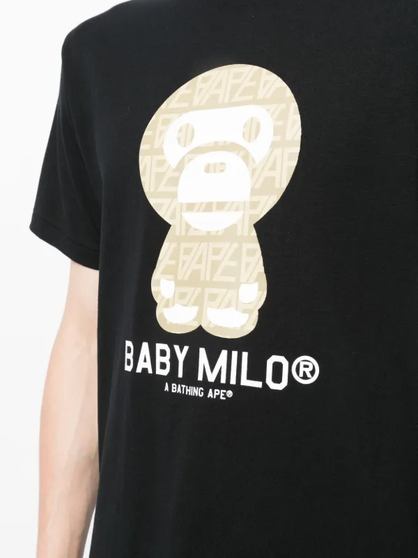 A BATHING APE® Baby Milo logo-monogram T-shirt | Black | FARFETCH IN 