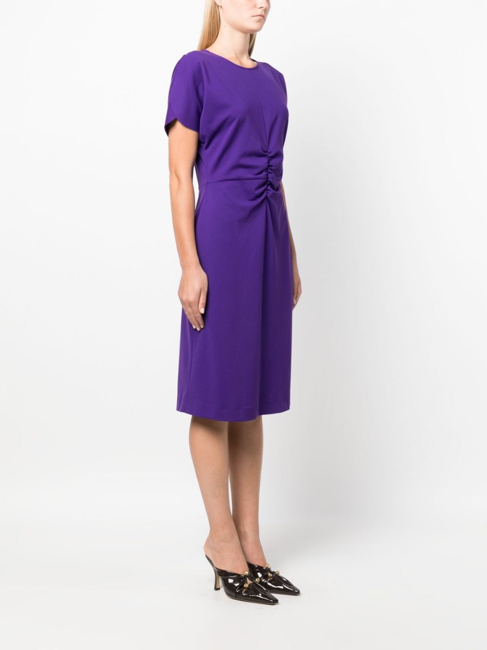 Luisa Cerano Gathered slit-sleeves Midi Dress - Farfetch