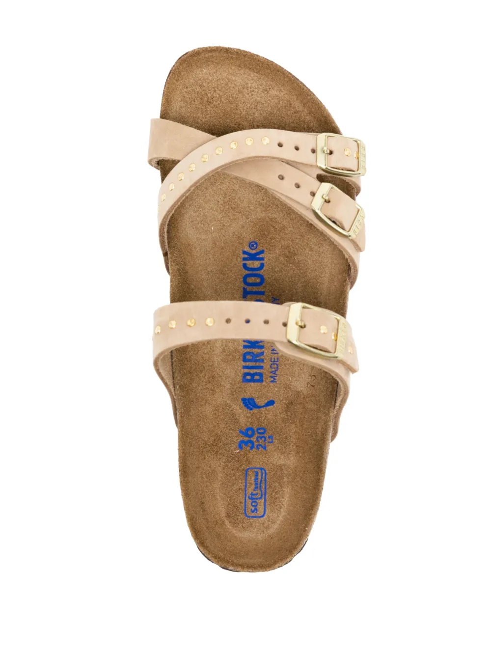 Shop Birkenstock Franca Stud-detailed Leather Sandals In Brown