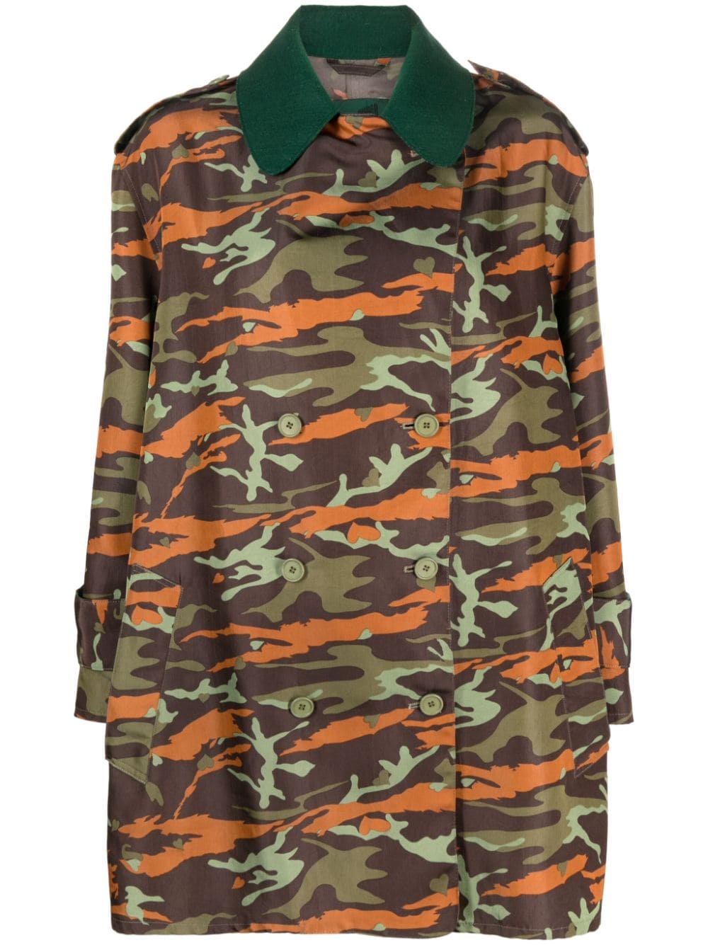 1990s camouflage-pattern double-breasted coat