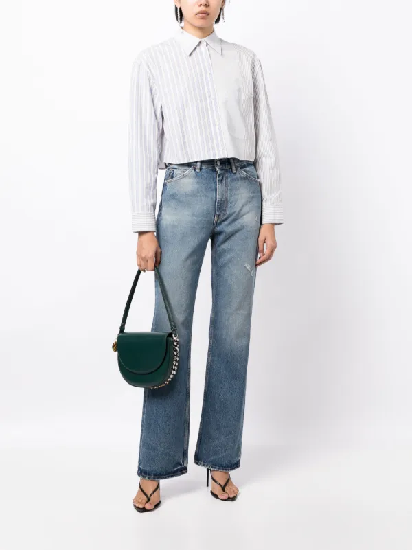 Stella McCartney Striped Cropped Shirt | White | FARFETCH