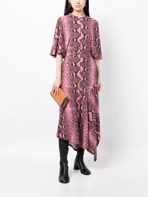 Stella McCartney snake print asymmetric design Dress Farfetch