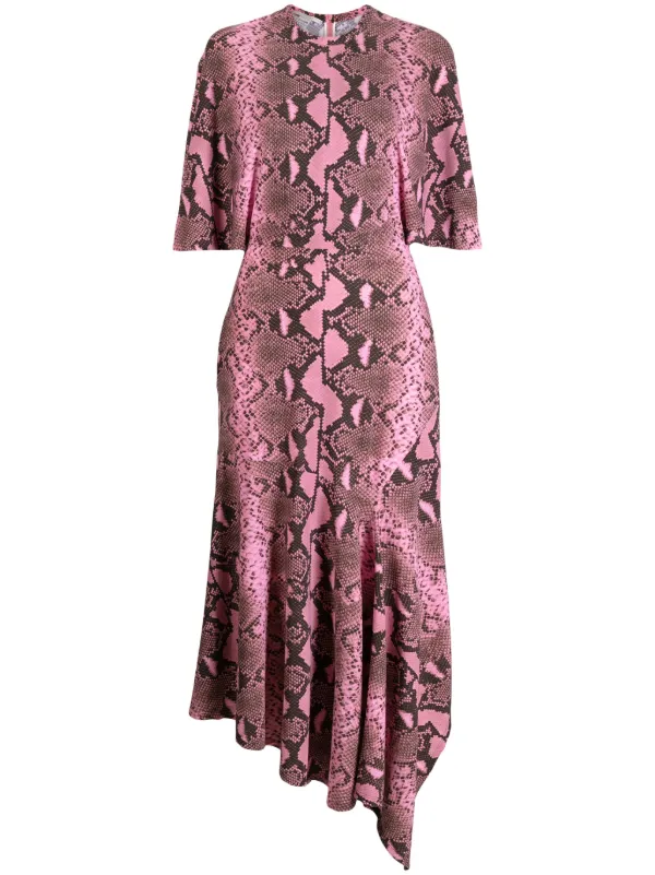Stella McCartney snake print asymmetric design Dress Farfetch