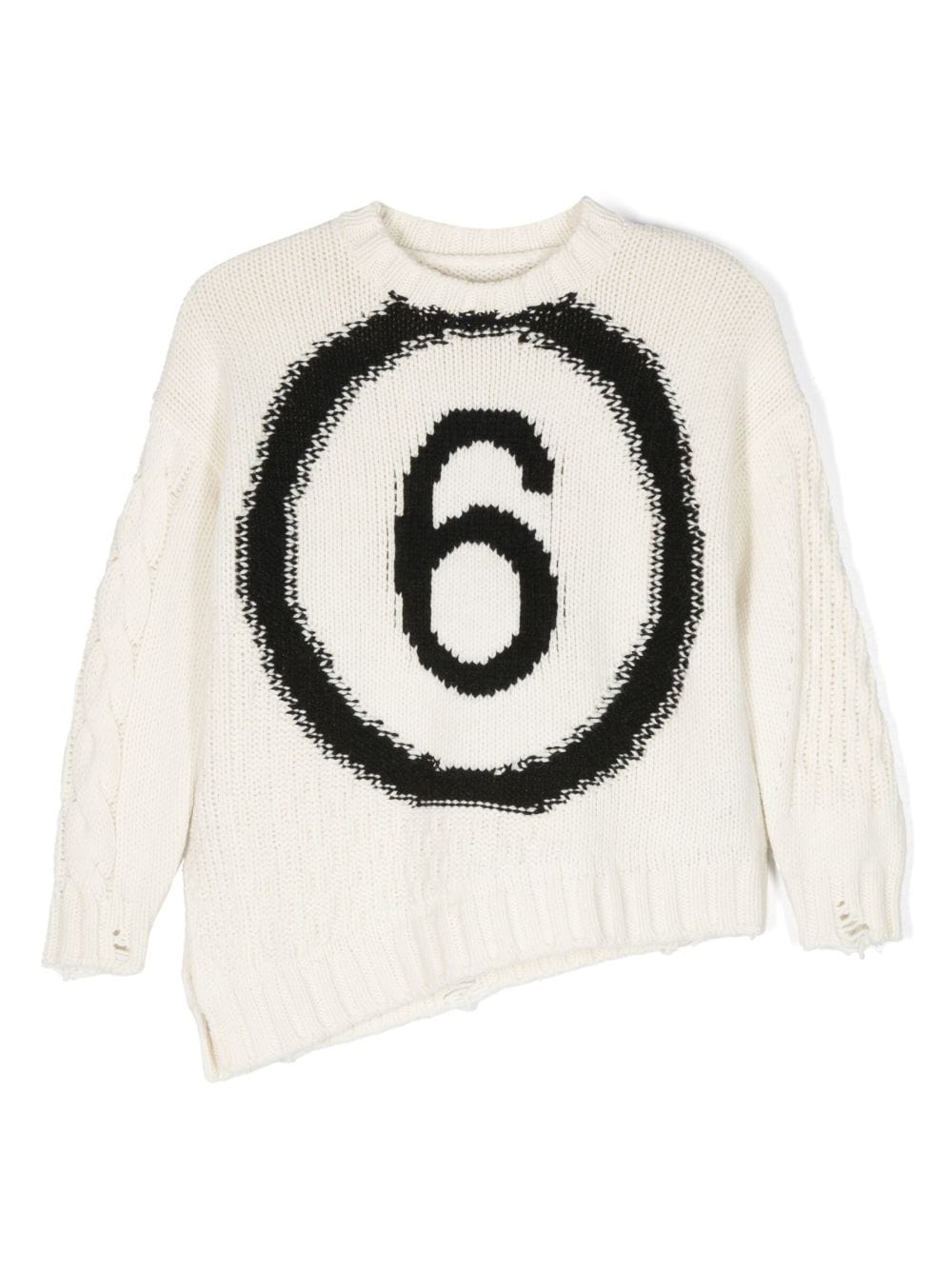 MM6 Maison Margiela Kids intarsia-knit wool-blend jumper - White
