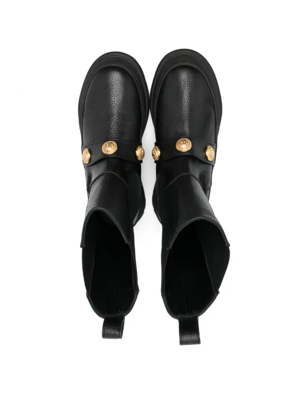 Balmain Kids Studded Leather Boots Farfetch