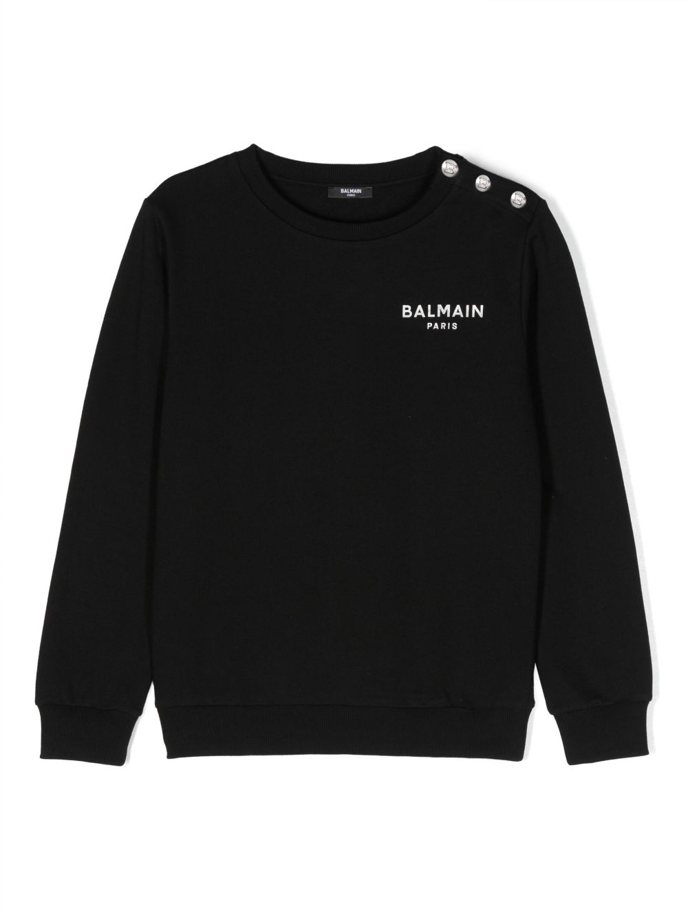 Balmain Kids logo-print cotton sweatshirt - Black