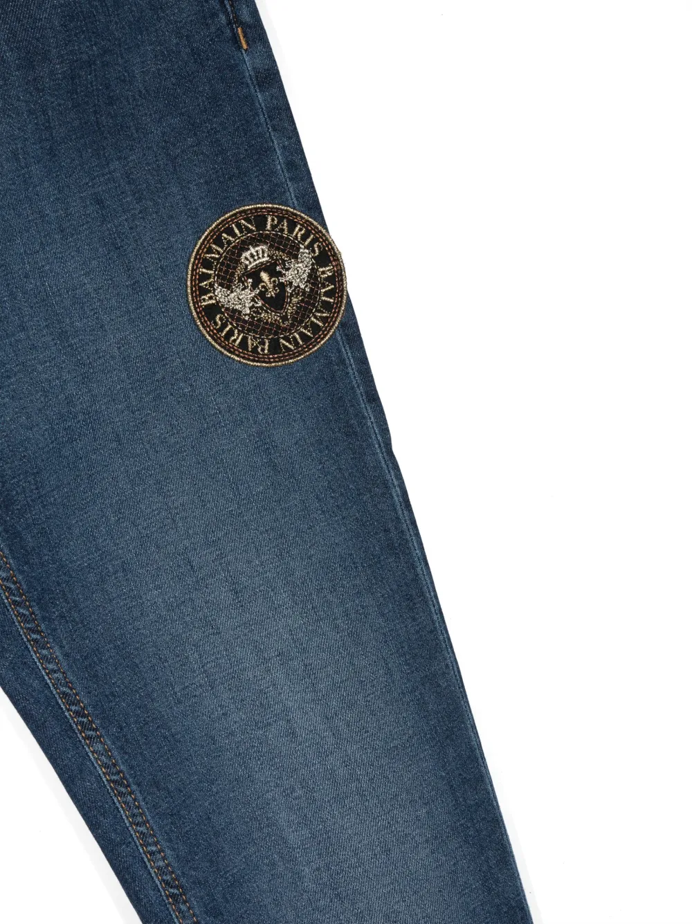  Balmain Kids Mid-rise Straight-leg Jeans - Blue 