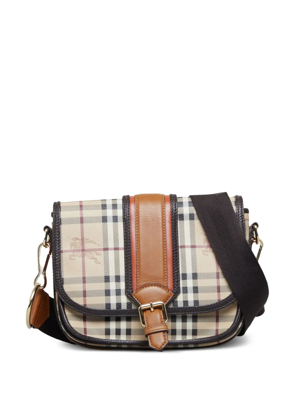 Preowned Burberry Haymarket Check Crossbody Bag In Brown ModeSens