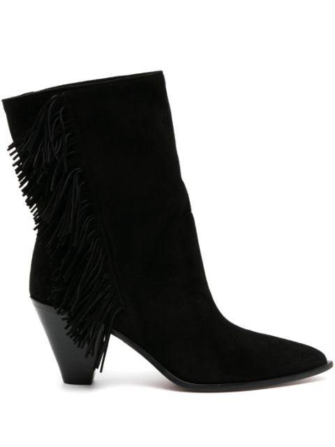 Aquazzura 75mm fringe-detail ankle boots Women