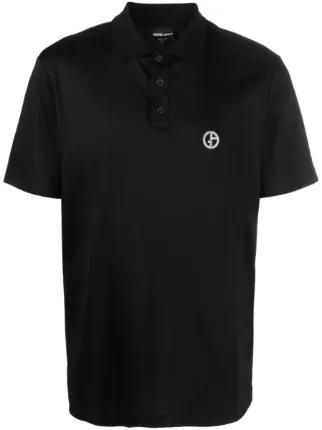Giorgio Armani ロゴ ポロシャツ | ブラック | FARFETCH JP