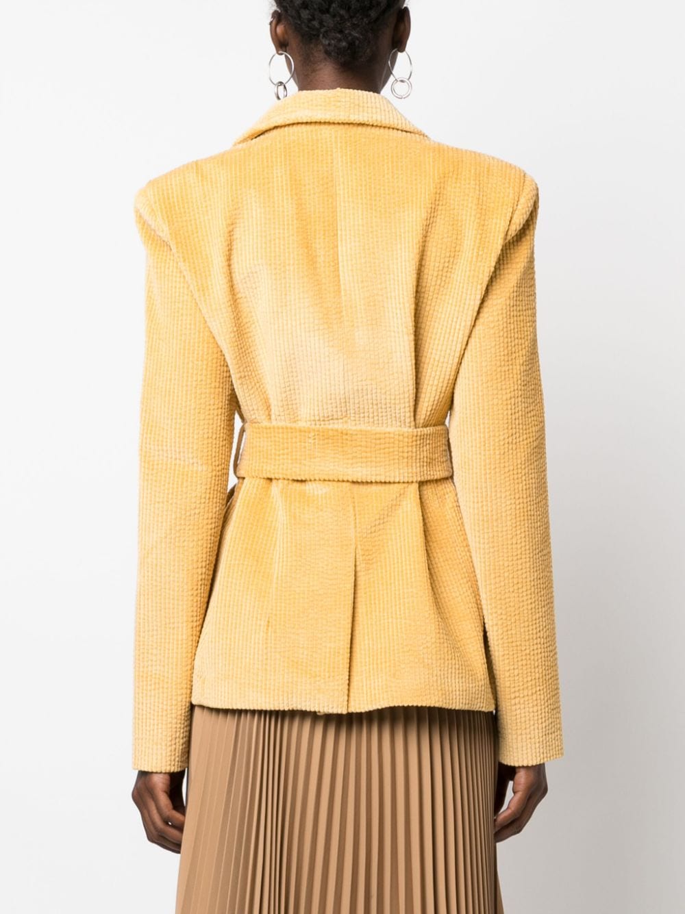 Shop D'estree Andy Velvet Corduroy Blazer In Yellow