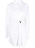 Christopher Esber Folia gemstone-detail cut-out shirt dress - White