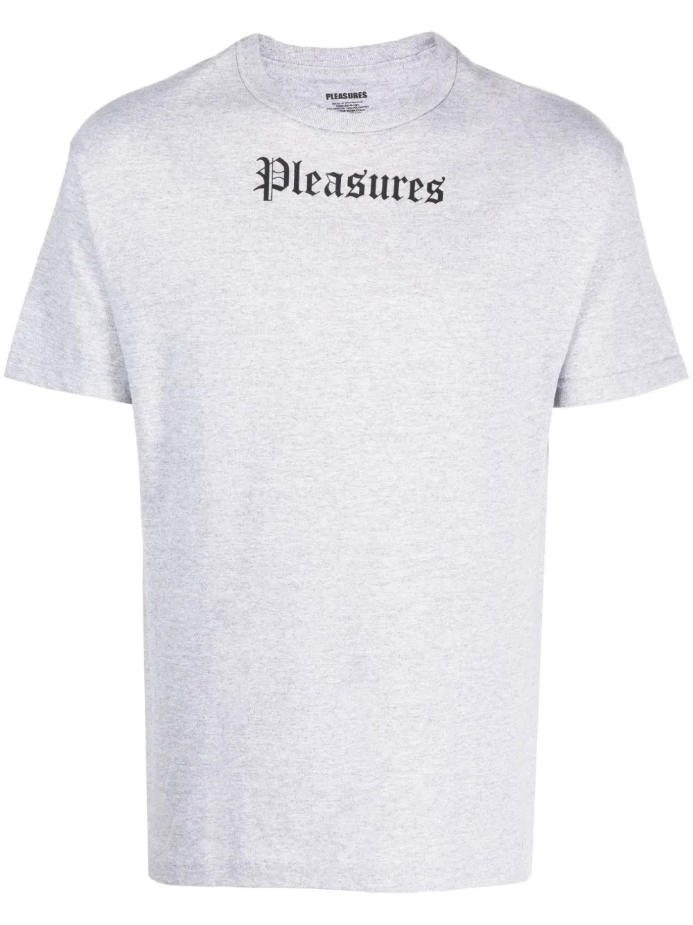 Pleasures logo-print cotton T-shirt - Grey