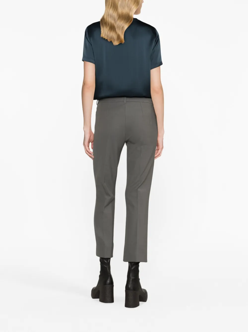 's Max Mara Cropped Cotton-blend Trousers In Grey