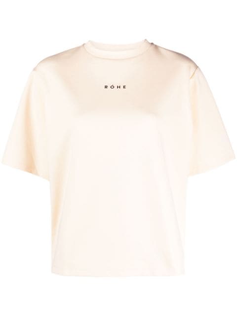 Róhe logo-print cotton-blend T-shirt