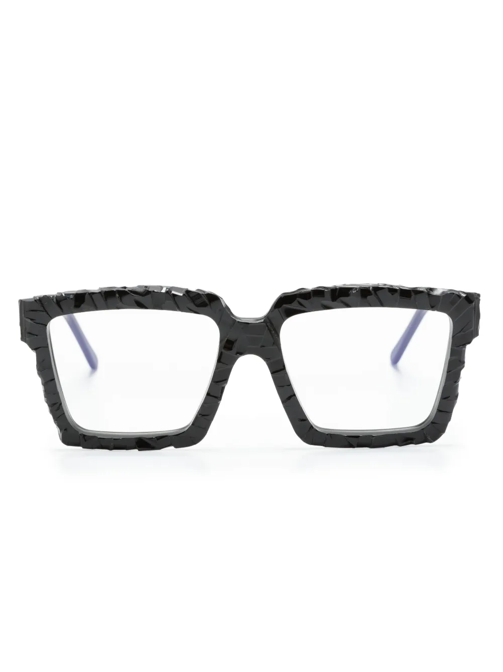 Kuboraum textured-finish square-frame glasses | Black | Image 1